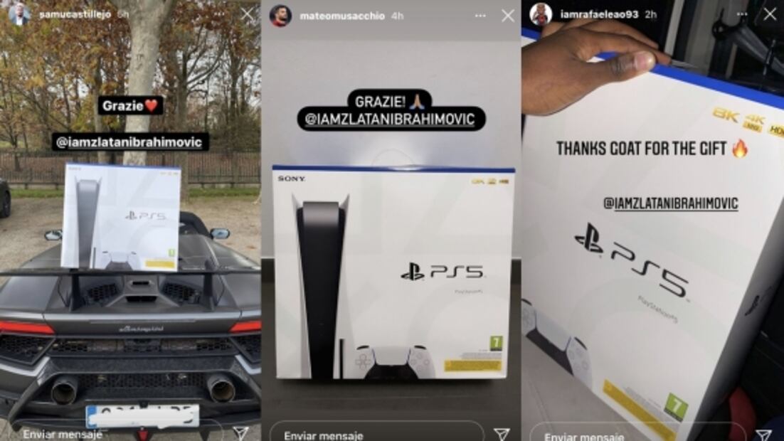 Zlatan Ibrahimovic regala el Play Station 5 a sus compañeros en el AC Milan