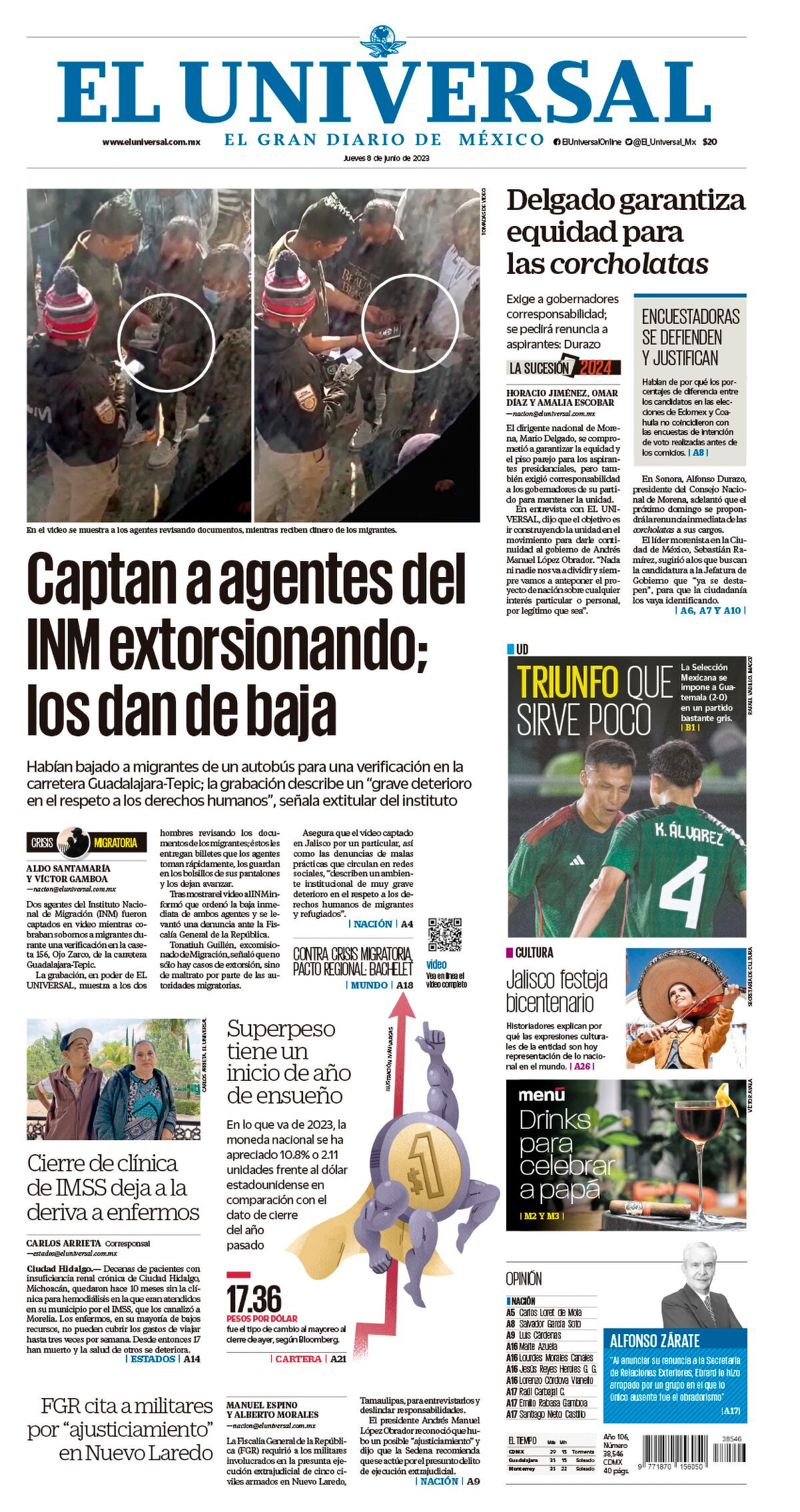 Portada impresa 08 de junio de 2023