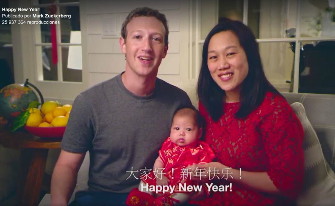 Zuckerberg aparece junto a su mujer, Priscilla Chan y su bebé, explicando cómo eligieron el nombre chino Chen Mingyu para Max