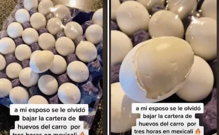 Olvida los huevos en el carro, se cuecen por el calor 