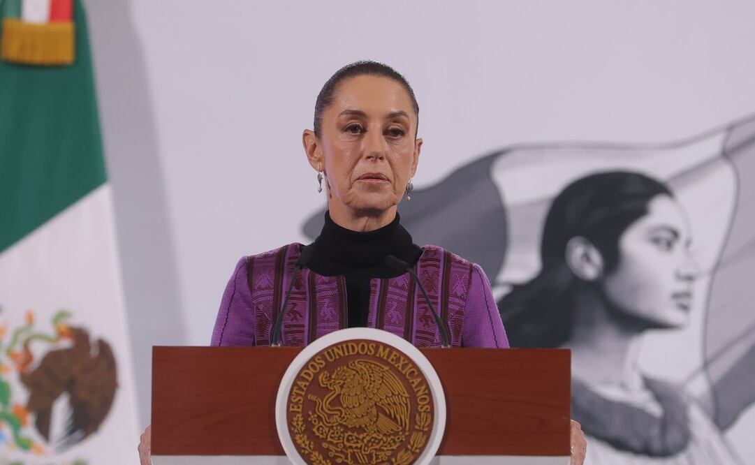Claudia Sheinbaum, presidenta de México, durante la mañanera del 20 de febrero del 2025 en Palacio Nacional. Foto: Gabriel Pano / EL UNIVERSAL