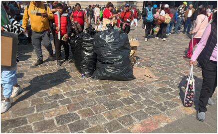 Cuadrillas de limpieza levantan toneladas de basura en la Basílica de Guadalupe