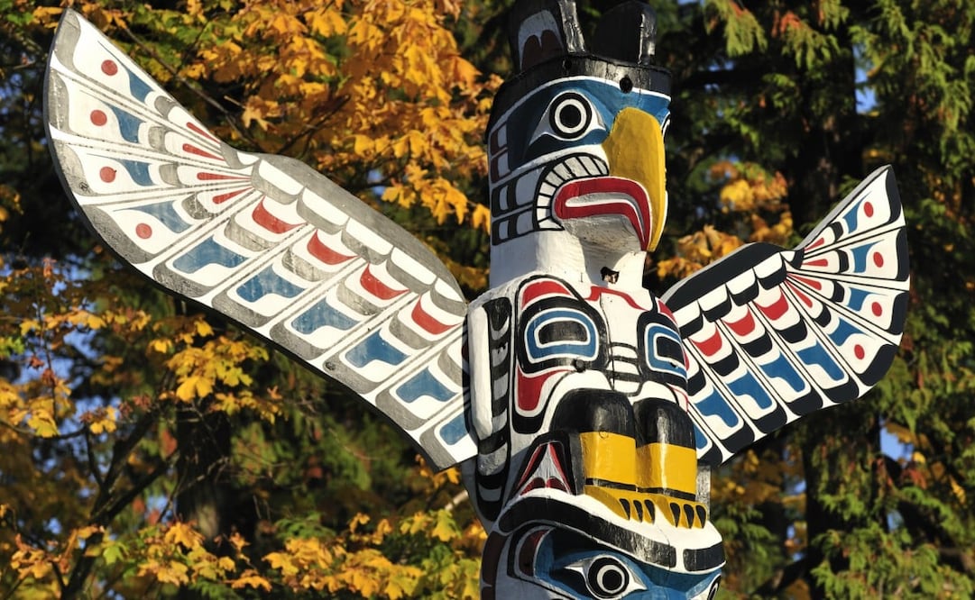 Los tótems son creados por las culturas indígenas del Pacífico noroeste, en Canadá y Estados Unidos. Foto: iStock