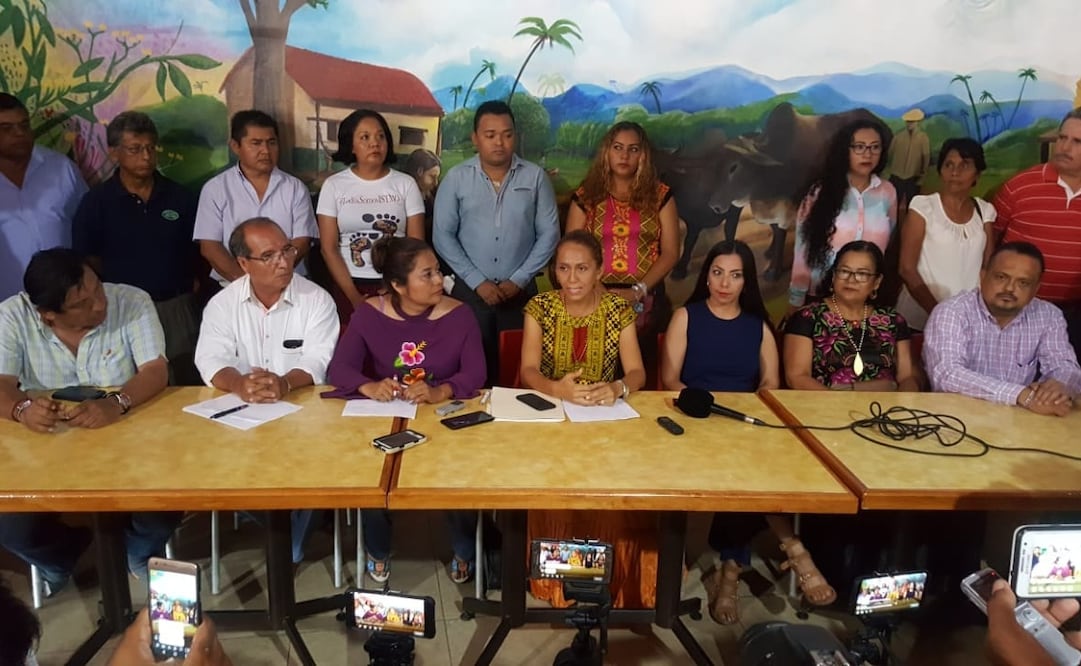 Conferencia de prensa de la candidata Sildia Mecott Gómez. (FOTO: Roselia Chaca. EL UNIVERSAL)
