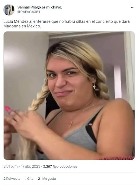 Meme Lucía Méndez por concierto de Madonna