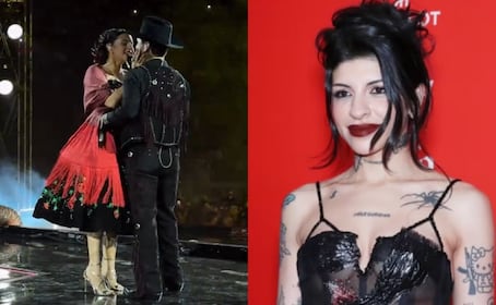 Ángela Aguilar reaparece con Nodal en la Plaza de Toros y redes aseguran que imitó a Cazzu 