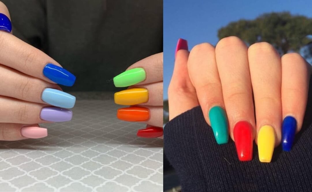 Uñas arcoíris para alegrar tu look en esta primavera será la tendencia. Foto: Instagram
