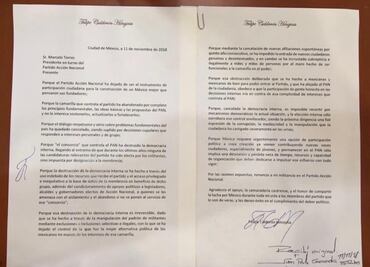 Renuncio al PAN porque está cancelada la democracia interna: Calderón