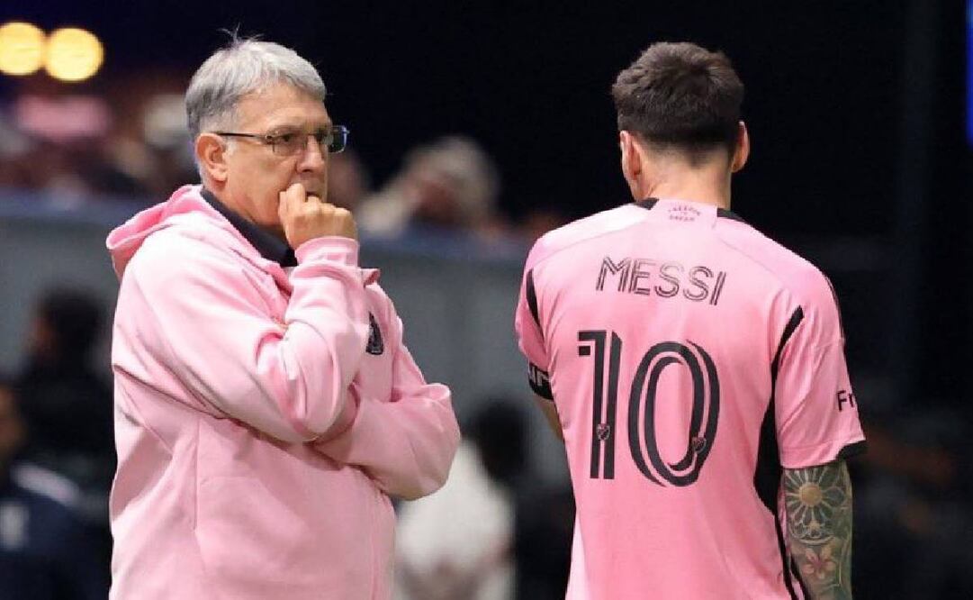 Tata Martino y Lionel Messi en partido del Inter Miami - Foto: Especial