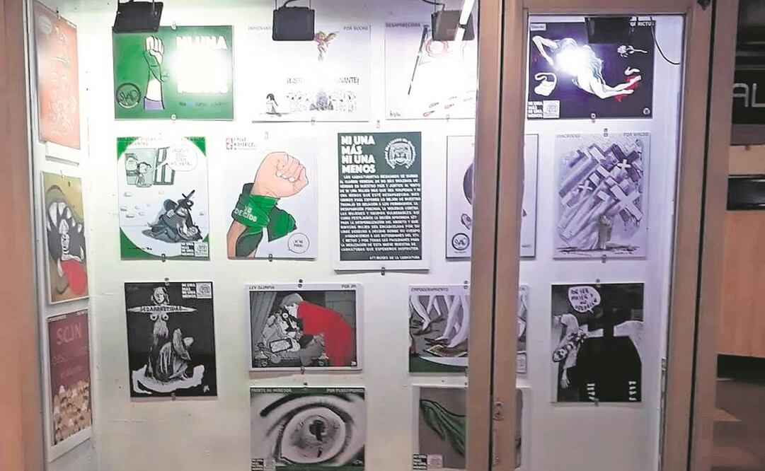 La vitrina que tenía el Museo de la caricatura, ubicado en Donceles 99, era utilizada para exposiciones temporales. Foto: Especial.