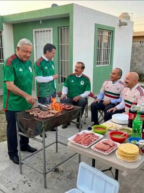 Vicente Fox “se reunió” con los demás expresidentes de México en una carne asada generada con IA. Foto: X @VicenteFoxQue