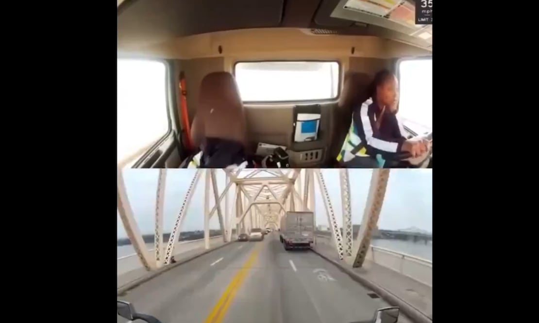 Dramático video muestra el momento en que un camión se estrella en un puente en Louisville, Kentucky. Foto: Captura