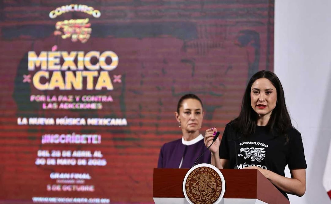 Claudia Curiel, secretaria de Cultura, durante la mañanera del 7 de abril del 2025. Foto: Berenice Fregoso / EL UNIVERSAL