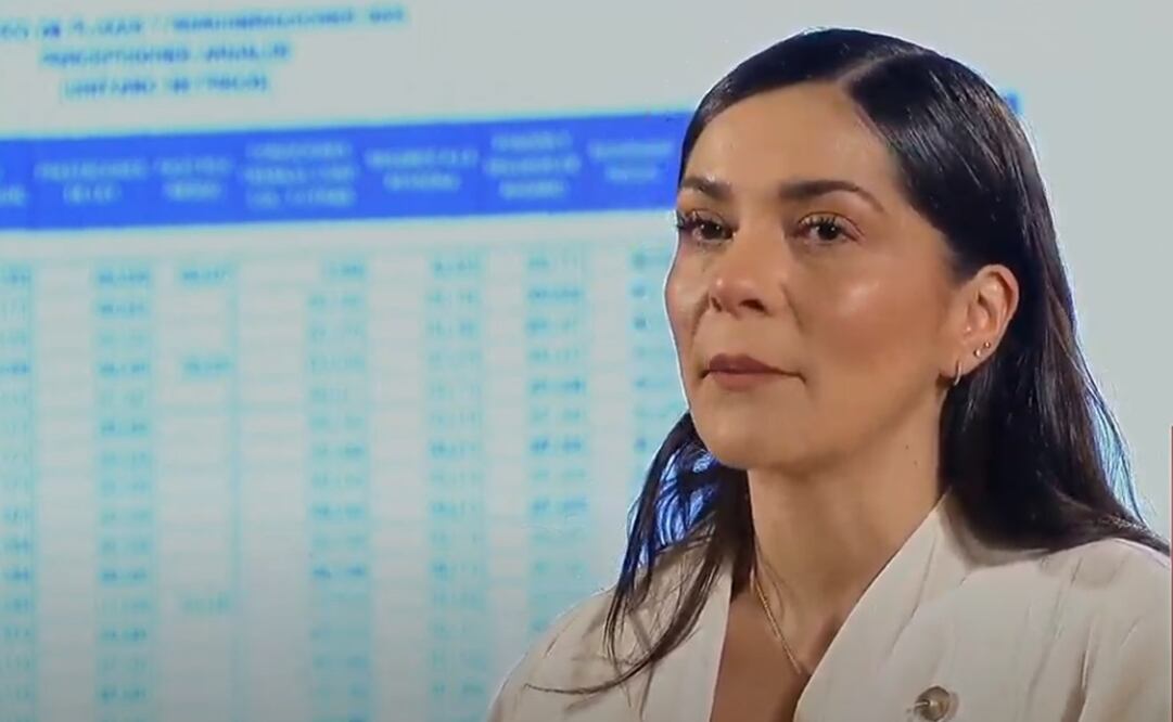 Elizabeth García Vilchis en la mañanera de AMLO del 10 de julio en Palacio Nacional. Foto: Captura