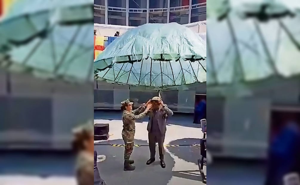 El senador Saúl Monreal llamó la atención en redes al utilizar un equipo de paracaidismo de la Semar. Foto: Especial