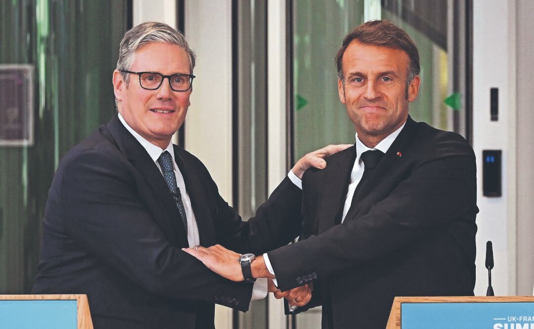El premier británico, Keir Starmer, y el presidente francés, Emmanuel Macron. Foto: de Leon Neal. AP