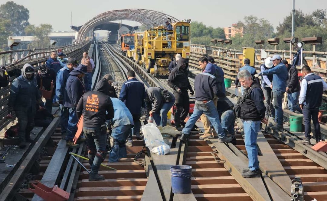 Continúa instalación de 125 durmientes sintéticos en la línea B del Metro; trabajos se realizan en las madrugadas.
Foto: Especial.