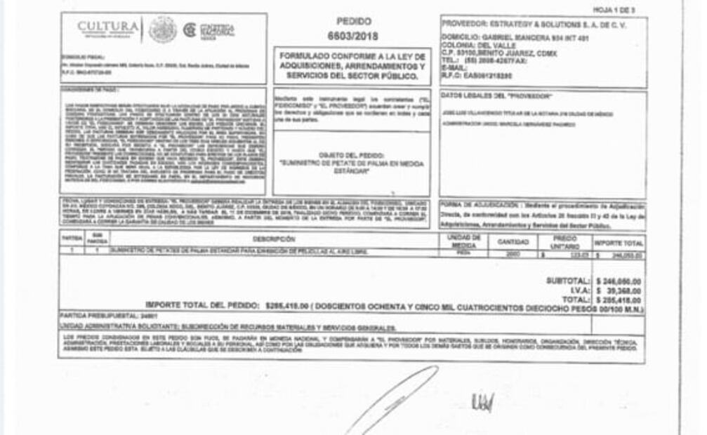 Nuevo error en Cultura: da otro domicilio fantasma para justificar compra de petates