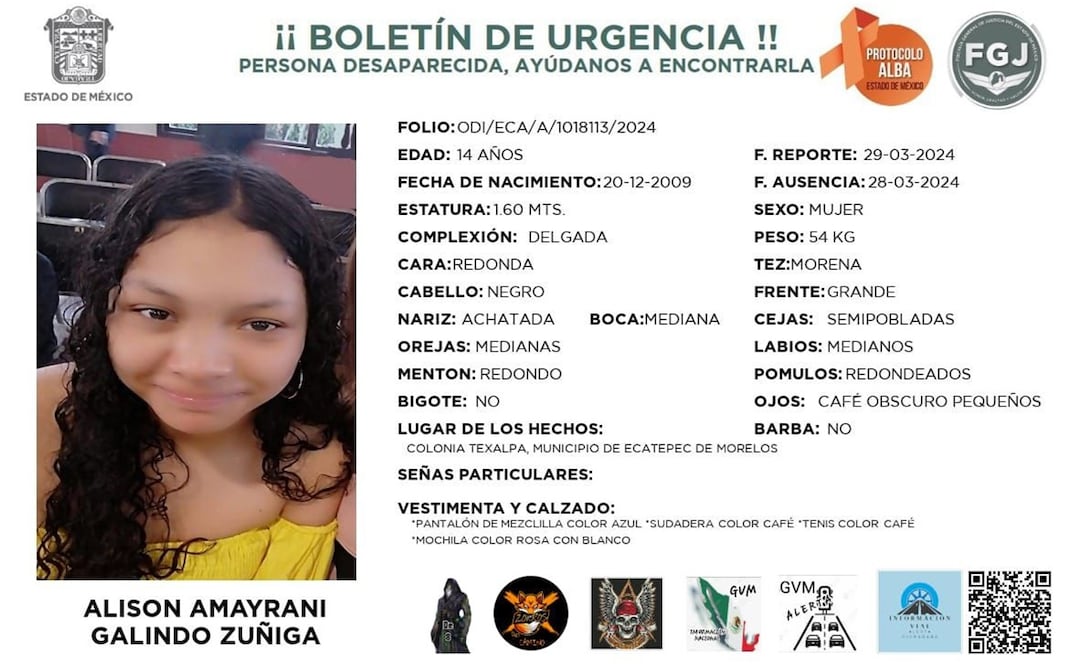 Alison fue vista por última vez en la colonia Texalpa. Fotografía: especial