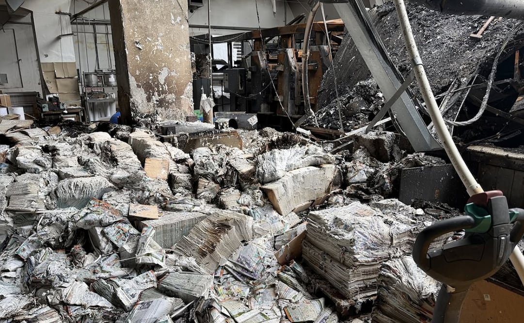 Ataques aéreos rusos que destruyeron almacenes e instalaciones de impresión en Kiev. Foto: EFE.