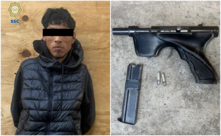Detienen a hombre acusado de atacar a tiros de su mamá en Tlalpan; le decomisan  subametralladora y dos cartuchos útiles