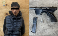 Detienen a hombre acusado de atacar a tiros de su mamá en Tlalpan; le decomisan subametralladora y dos cartuchos útiles