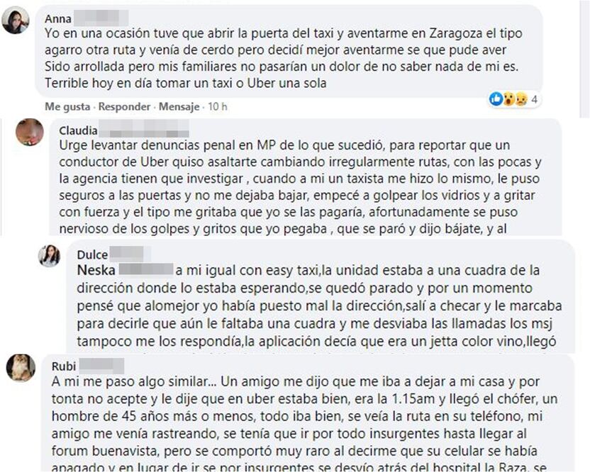 “Me puse a salvo porque me bajé…”, la historia de Lucía se repite en otras plataformas