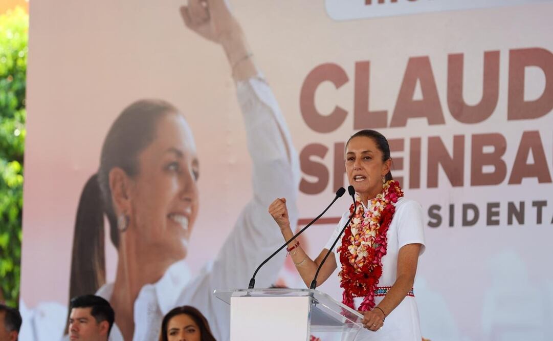En el arranque de campaña de Alejandro Armenta, candidato a la gubernatura de Puebla, Sheinbaum criticó que la oposición decía que dar programas sociales a las personas era asistencialismo, y ahora dicen estar a favor de ellos. Foto: Diego Simón Sánchez / EL UNIVERSAL