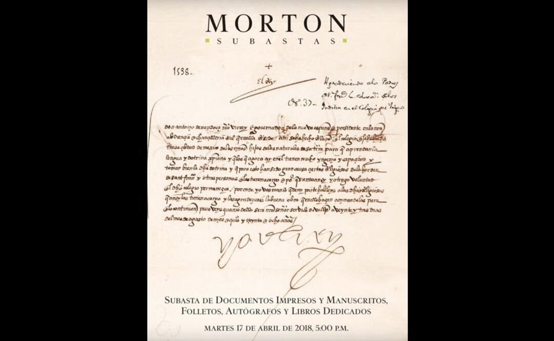 La subasta se llevará a cabo el 17 de abril. Foto: Twitter / Subastas Morton
