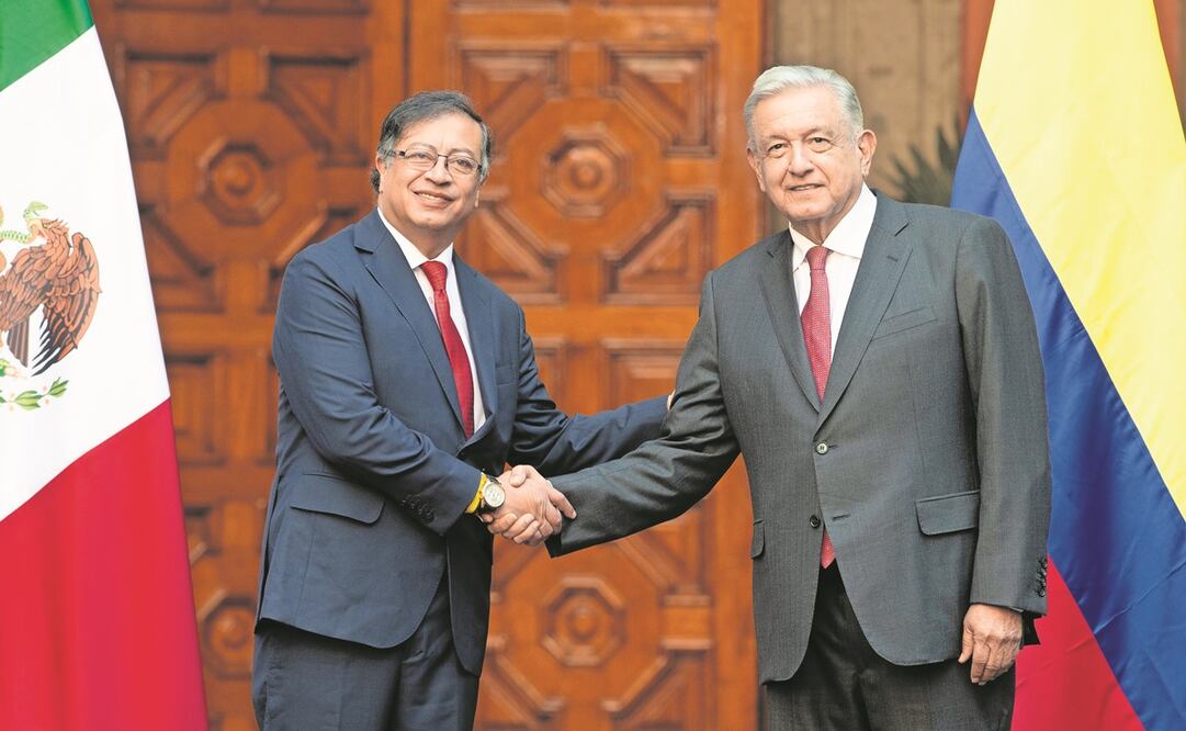 El presidente Andrés Manuel López Obrador recibió ayer en Palacio Nacional a su homólogo de Colombia, Gustavo Petro. Foto: Presidencia