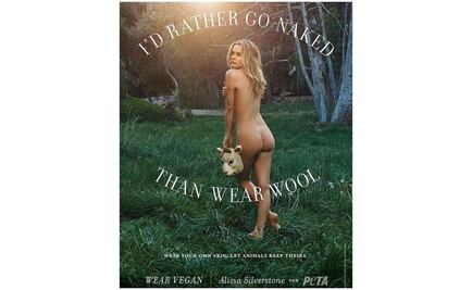 Alicia Silverstone apoya desnuda los derechos animales