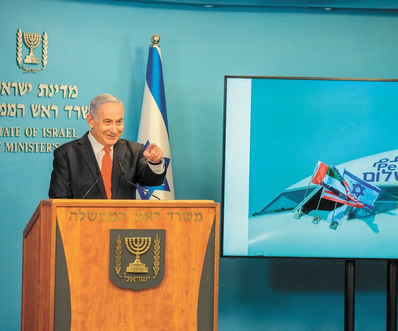 El premier Benjamin Netanyahu celebró el vuelo. XINHUA