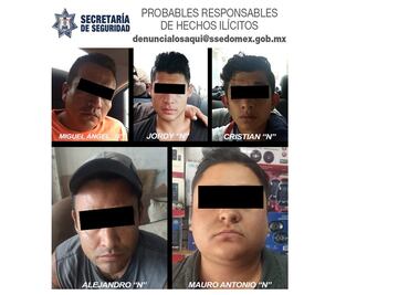 Detienen a 5 presuntos integrantes de banda robacoches en Ecatepec