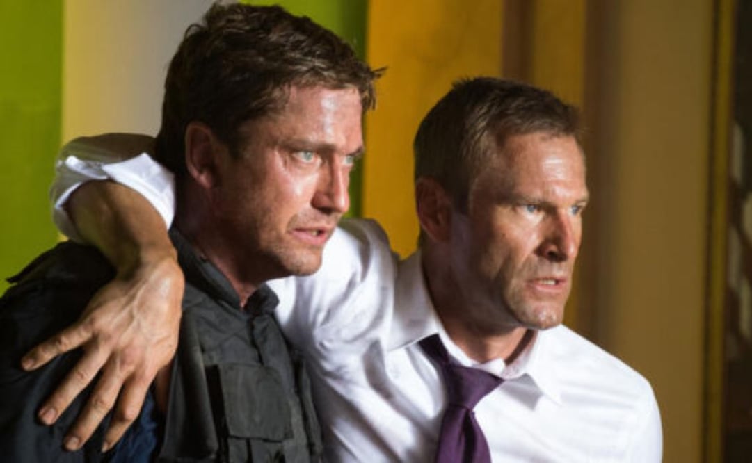 Gerard Butler y Aaron Eckhart en "Ataque a la Casa Blanca". Fuente: Instagram @gerardbutler.fangirls