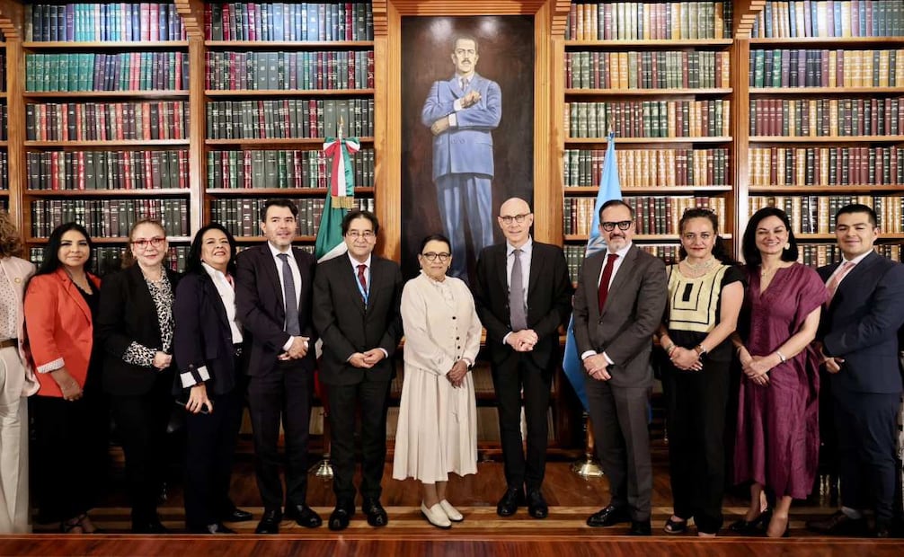La secretaria de Gobernación, Rosa Icela Velázquez, se reunió con el Alto Comisionado de la ONU, Volker Türk. Foto: Especial