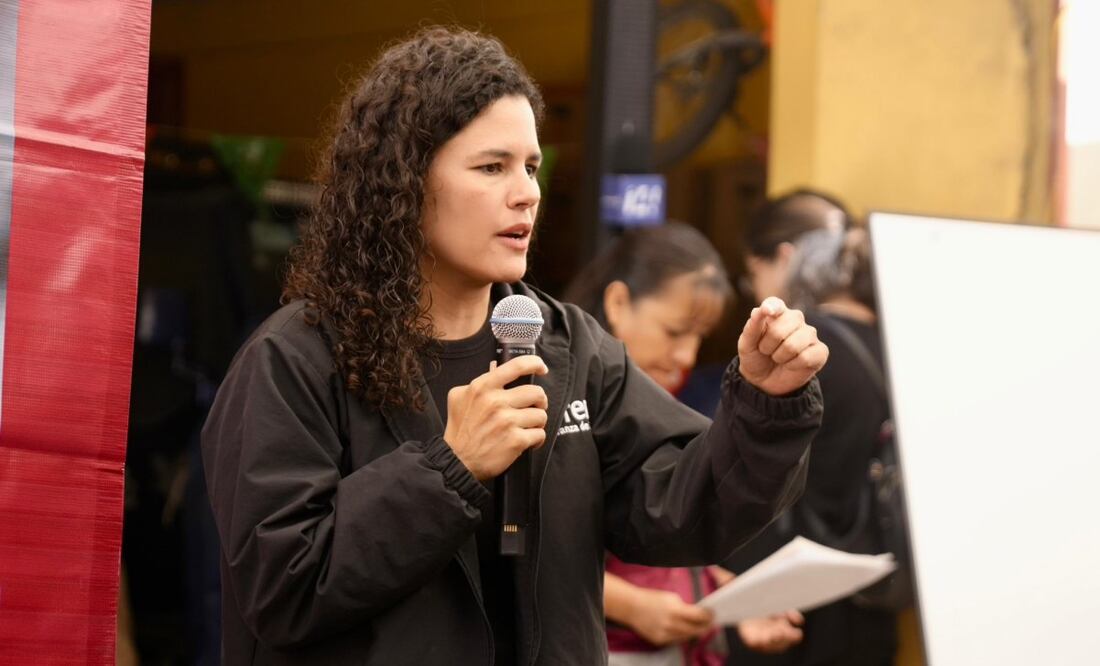 Luisa María Alcalde en reunión de comité de Morena en la alcaldía Coyoacán este domingo 16 de noviembre de 2025. Foto: Especial