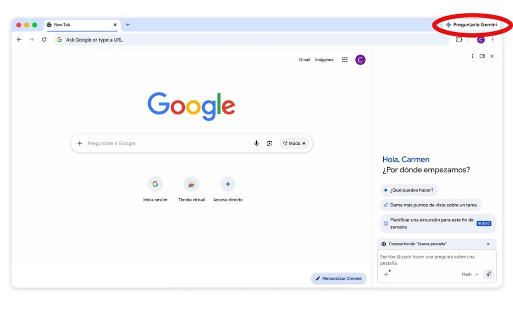 ¿Cómo usar Gemini, la IA de Google, desde Chrome? Imagen: Google