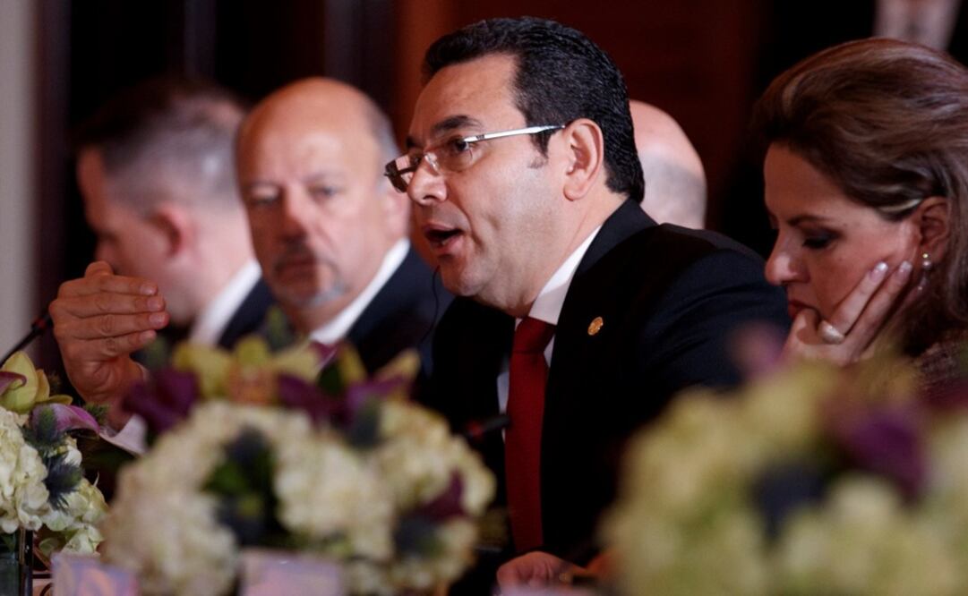 El presidente guatemalteco, Jimmy Morales, participa en la II Conferencia sobre Prosperidad y Seguridad en Centroamérica, en el Departamento de Estado estadounidense en Washington (Foto: EFE)
