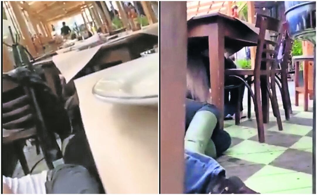 Comensales tuvieron que esconderse debajo de las mesas luego de escuchar denotaciones de arma de fuego, Foto: Especial