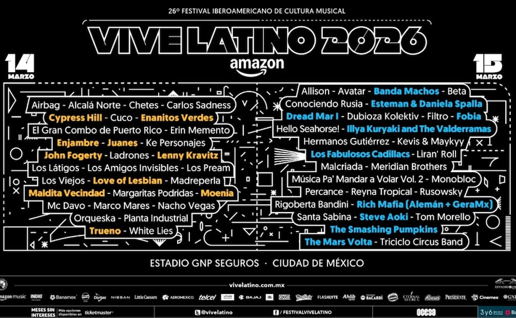 Cómo ver el Vive Latino 2026 desde Amazon Prime. Imagen: cortesía