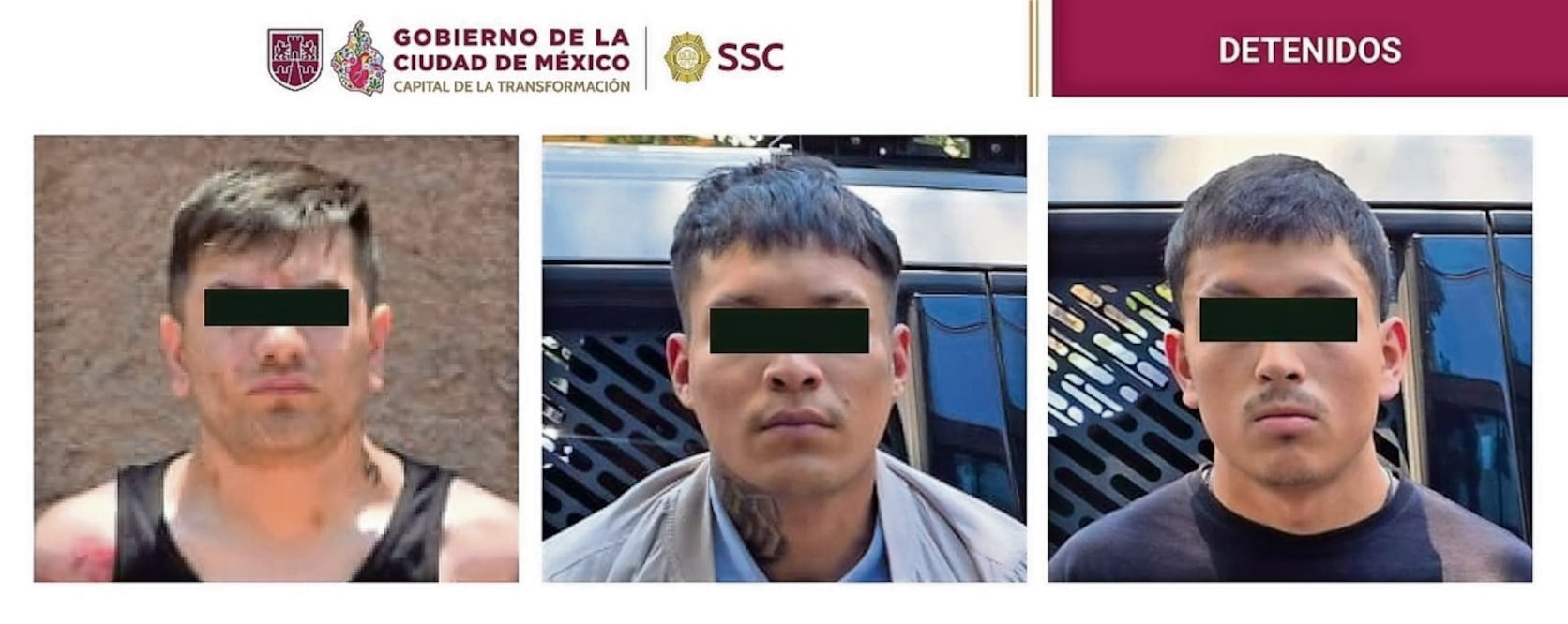 Los sujetos fueron detenidos en calles de la alcaldía Miguel Hidalgo con armas y droga. Foto: Especial