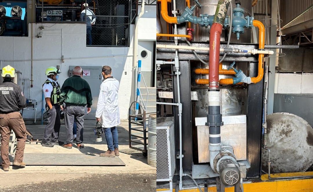 Controlan fuga de gas en fábrica de hielo de Texcoco; dos trabajadores fueron hospitalizados.
Foto: Especial.