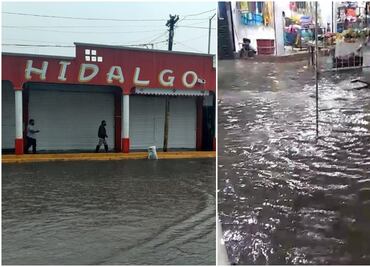 Una vez más en Tula, lluvia deja anegaciones en tianguis y Hospital General