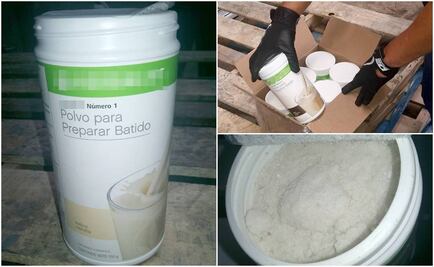 Hallan “cristal” envasado en recipientes de productos nutricionales