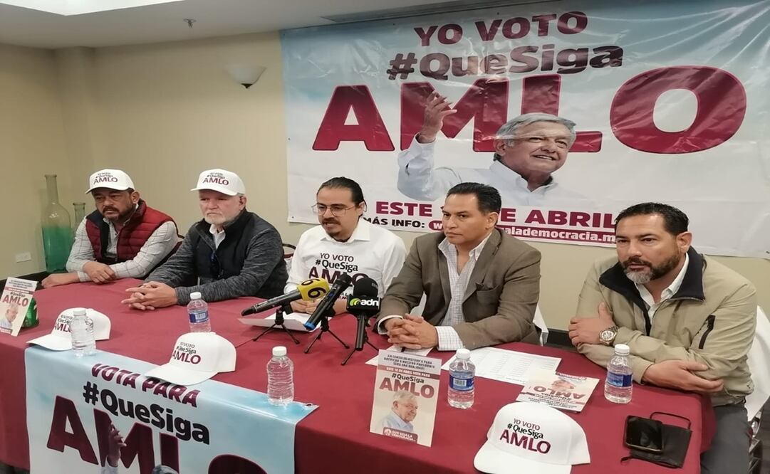integrantes de “Que Siga la Democracia” indicaron que López Obrador debe seguir en el mandato Foto: Paola Gamboa