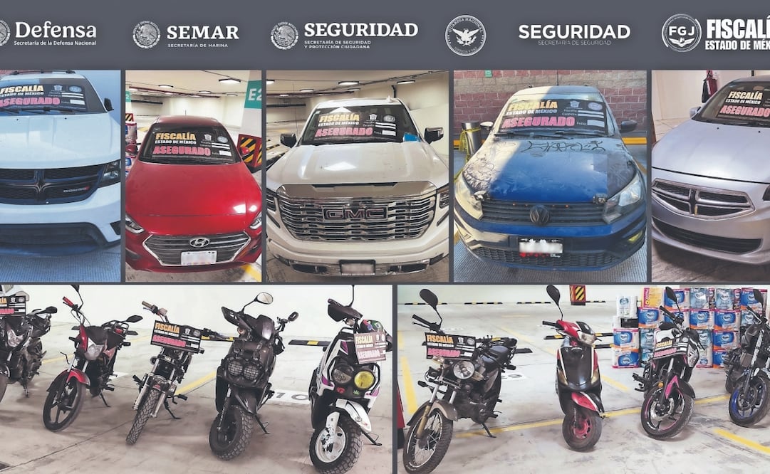 En operativo realizado en la colonia Santa Rosa de Lima, aseguraron 15 vehículos y mil dosis de droga. Foto Especial