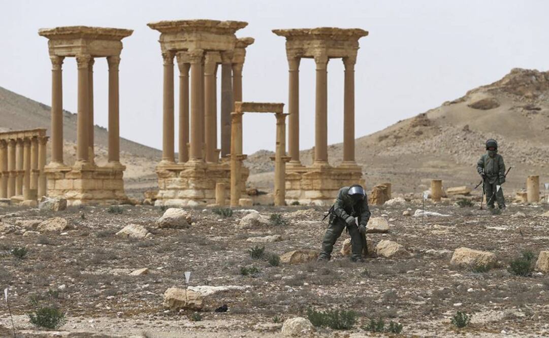 El oasis de Palmira alberga las ruinas monumentales de una gran ciudad que fue uno de los centros culturales más importantes de la Antigüedad. FOTO: EFE. 