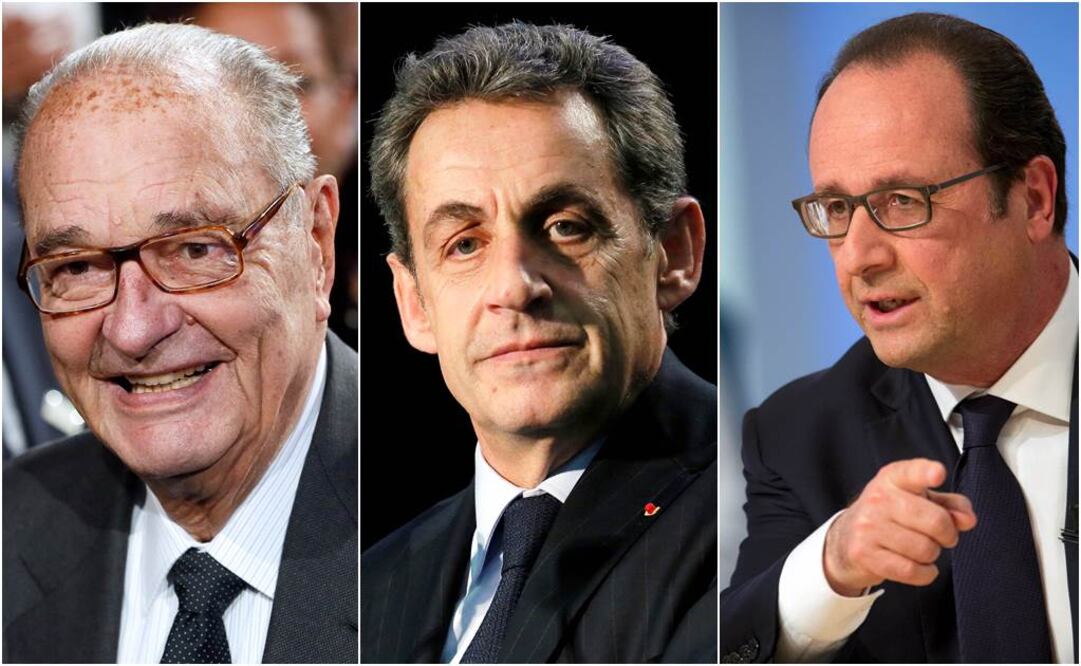 De confirmarse, los Ejecutivos espiados serían (de izquierda a derecha): Jacques Chirac, Nicolas Sarkozy y el actual presidente, François Hollande (Foto: Especial)