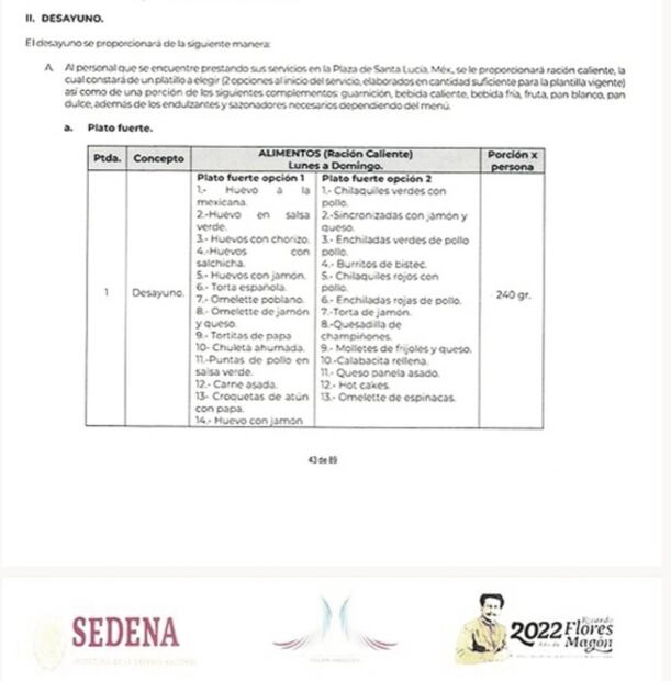 Mole, pizza y pozole, menú para empleados del AIFA