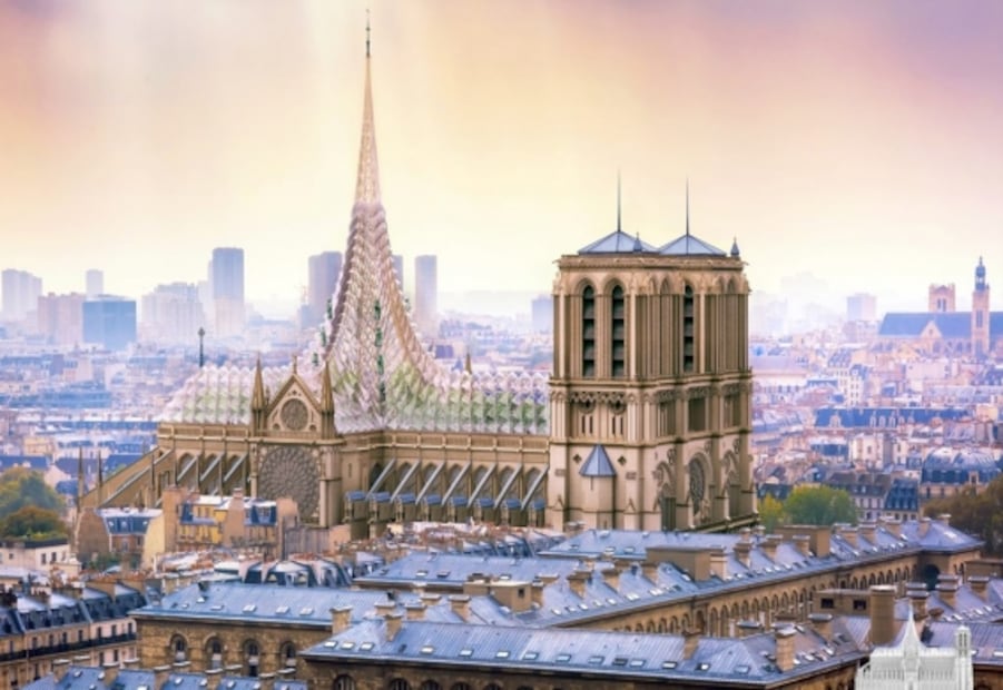 Tras incendio, la nueva Catedral de Notre Dame sería futurista y locochona